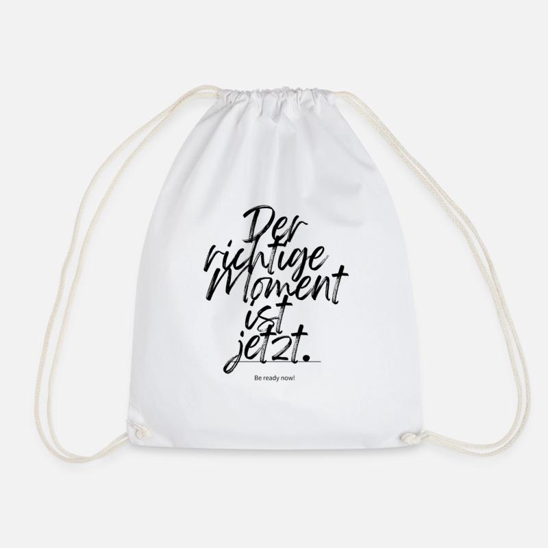 Motivation and success at the right moment - Drawstring Bag - white