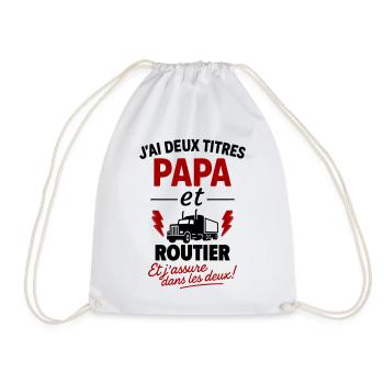 Dad and Truck Driver Gift Idea - Drawstring Bag - white - Front