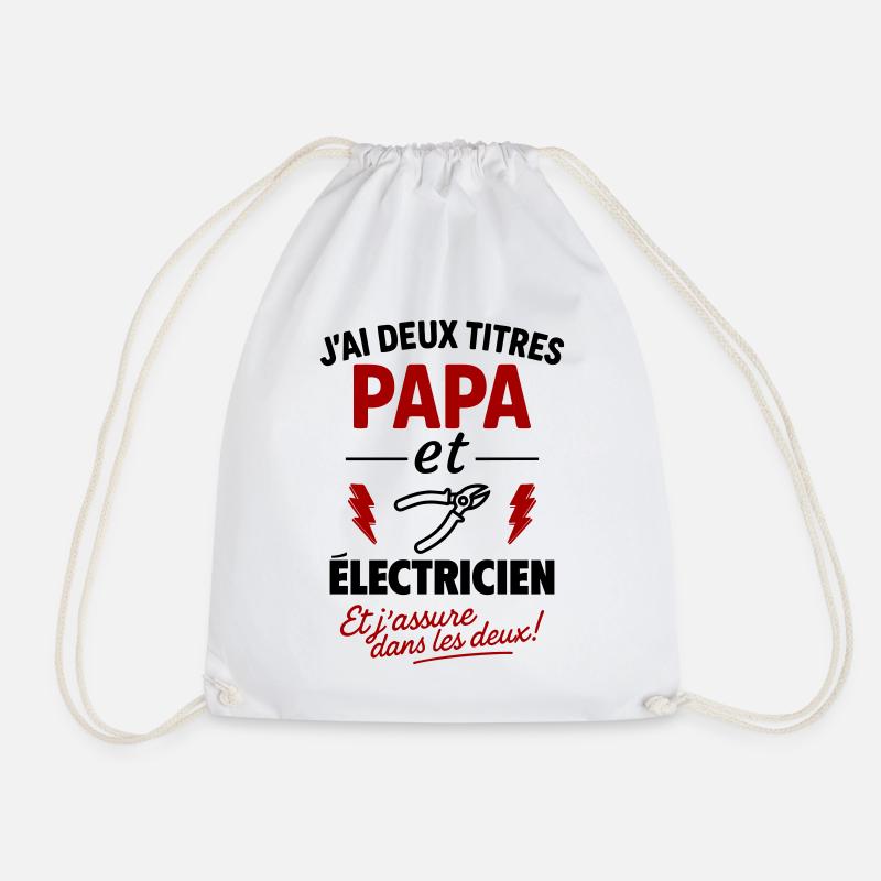 Vater-Elektriker-Weihnachts-Vatertagsgeschenk-Idee - Turnbeutel - Weiß