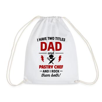 Papa Pâtissier Deux titres drôles - Sac de sport léger - blanc - Devant