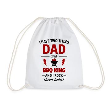 Papa Grillkönig Two titles - Drawstring Bag - white - Front