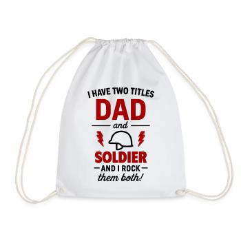 Dad Soldier Gift Father's Day Christmas - Drawstring Bag - white - Front