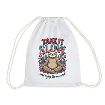 Take It Slow Sloth Zen - Turnbeutel - Weiß - Vorne
