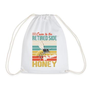 Retired Side Honey Funny Bee Retro Sunset Design - Turnbeutel - Weiß - Vorne