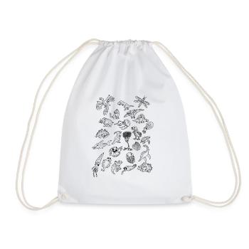 Dinosaur Fossil Trilobite Geology Paleontology - Drawstring Bag - white - Front