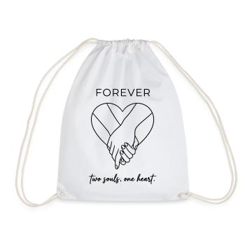 Two Souls One Heart - Forever Valentine Minimalist - Drawstring Bag - white - Front