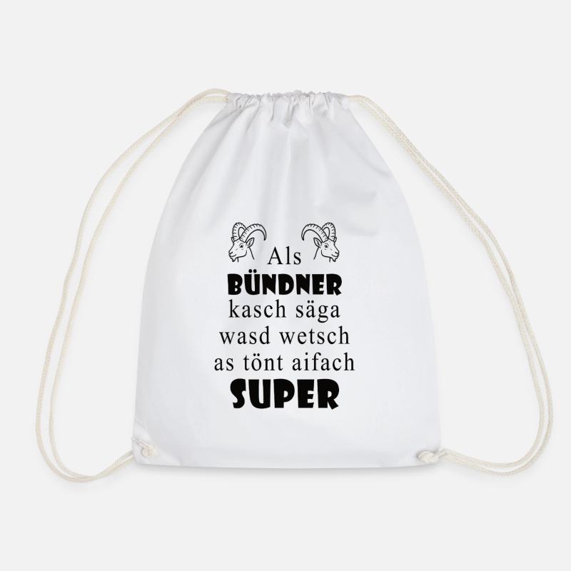 Graubünden dialect Super expression - Drawstring Bag - white