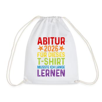 Abitur 2026 T-Shirt Saying Long Learning Abi - Drawstring Bag - white - Front