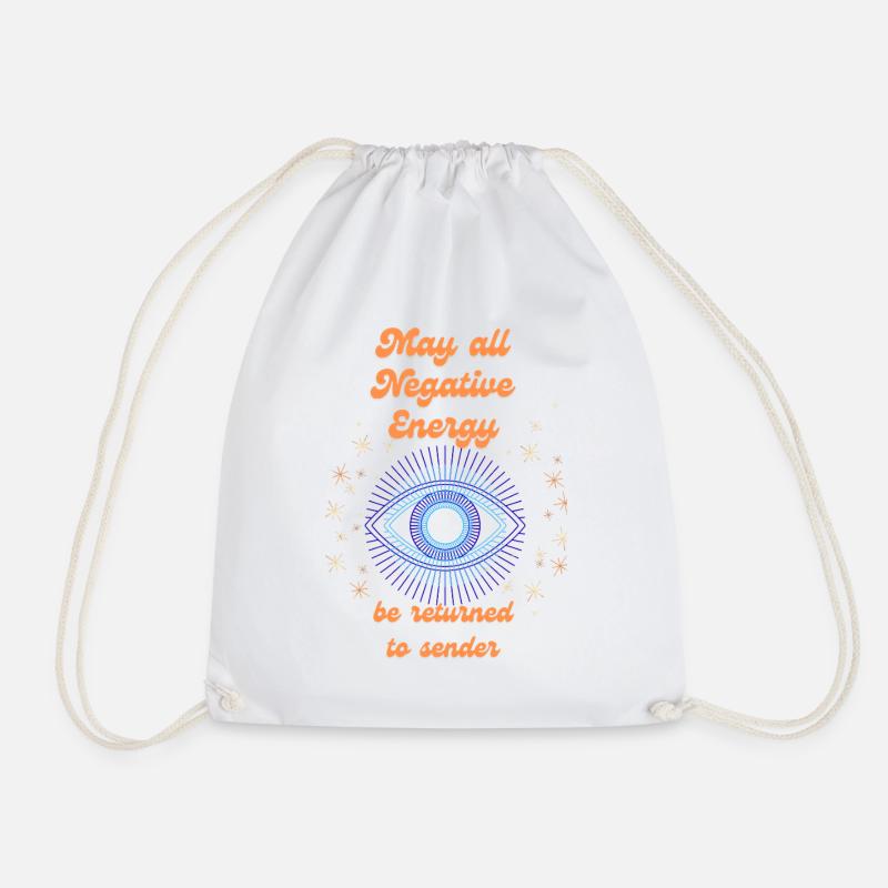 No Negative Energy - Drawstring Bag - white