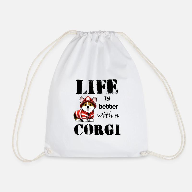 Corgi_firefighter - Turnbeutel - Weiß