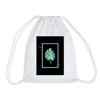 Monstera Neon Frame - Turnbeutel - Weiß - Vorne