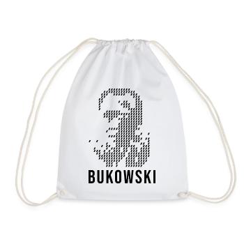 Charles Bukowski geometric design portrait - Drawstring Bag - white - Front