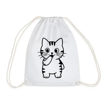 Silhouette debout du Chat tigre - Sac de sport léger - blanc - Devant