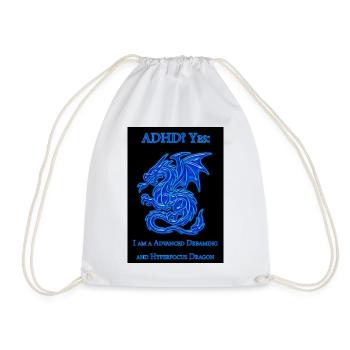 ADHD-Dragon - Drawstring Bag - white - Front