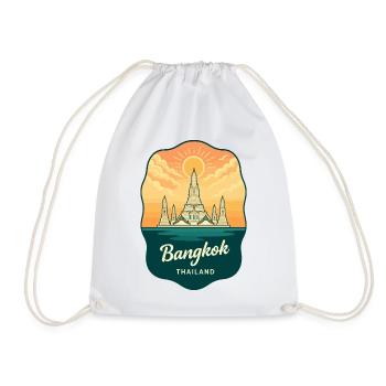 Badge de voyage Bangkok Wat Arun Vintage Sunset - Sac de sport léger - blanc - Devant