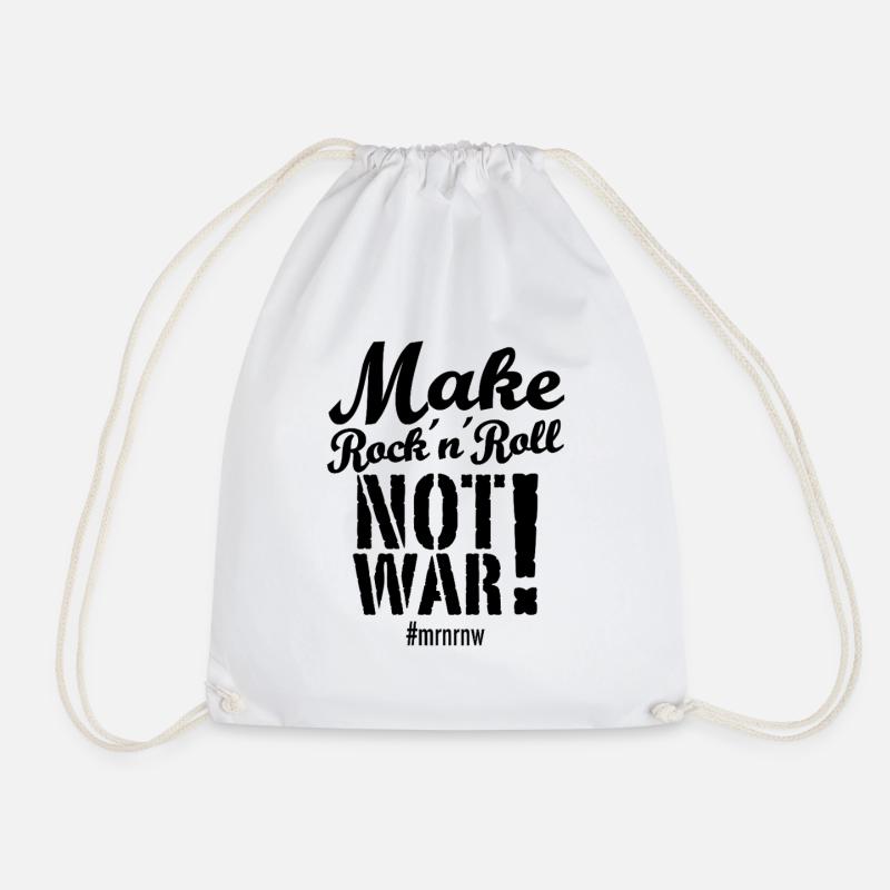 Make Rock ́n ́Roll Not War 2025 Version - Drawstring Bag - white