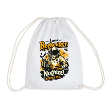 Beekeeper Gift: I am a Beekeeper Nothing scares me - Drawstring Bag - white - Front