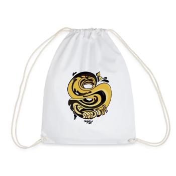 Serpent spiralé doré - Sac de sport léger - blanc - Devant