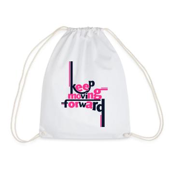 Keep Moving Forward Pink Statement Shirt - Drawstring Bag - white - Front