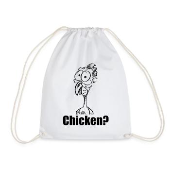 Poulet ? Tête de poulet déconcertée – Humour - Sac de sport léger - blanc - Devant