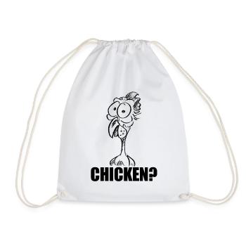 POULET ? Tête de poulet déconcertée – Humour - Sac de sport léger - blanc - Devant