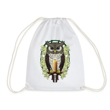 Eulenkerze nocturne dans la couronne de feuilles - Sac de sport léger - blanc - Devant