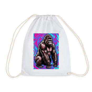 gorilla - Drawstring Bag - white - Front