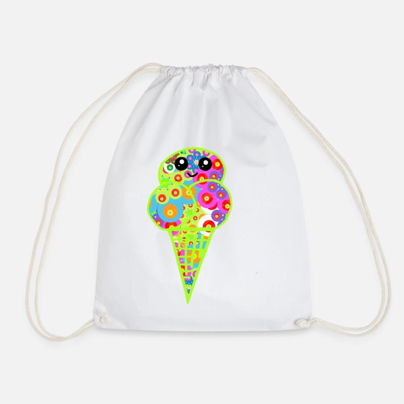 Retro Eis Vintage Kinder Kind 60er - Drawstring Bag - white