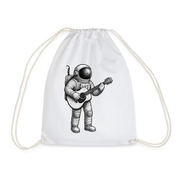 Astronauten-Gitarren-Skizze - Turnbeutel - Weiß - Vorne