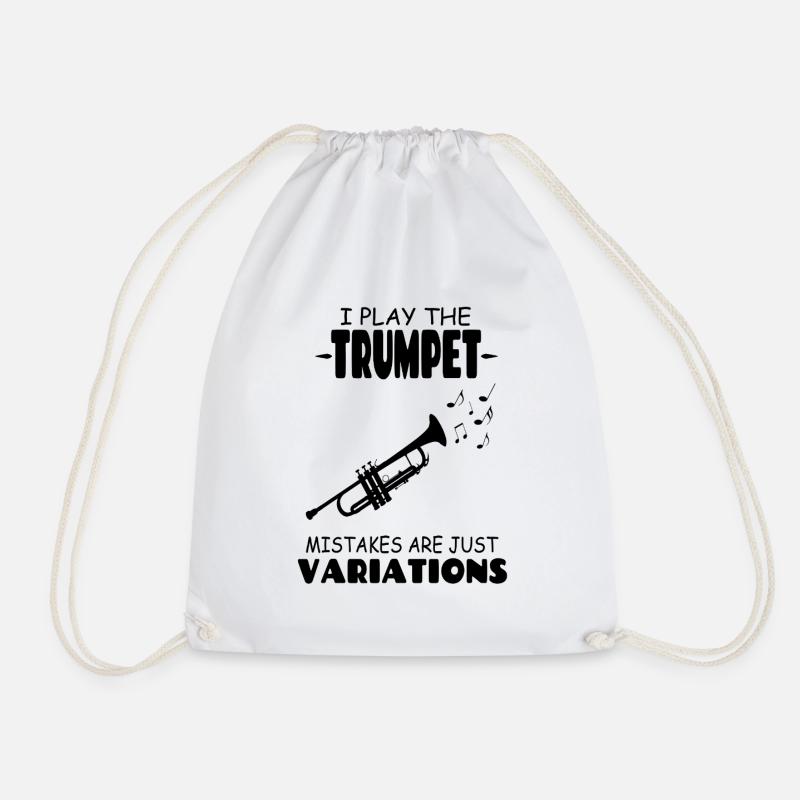 I Play The Trumpet Mistakes are just Variations - Drawstring Bag - white