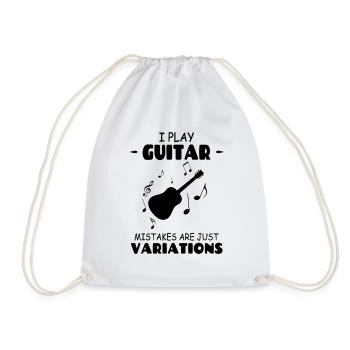 Ich spiele Die Gitarrenfehler sind nur Variationen - Turnbeutel - Weiß - Vorne