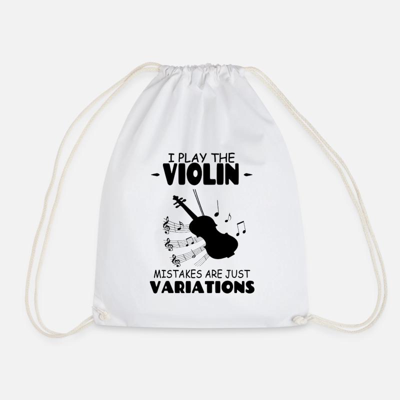 I play the violin mistakes are just variations - Drawstring Bag - white
