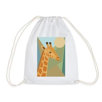 Geometrische Giraffe Safari Kunst  - Turnbeutel - Weiß - Vorne