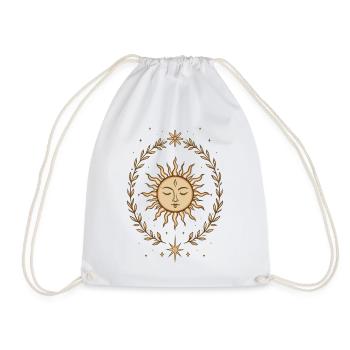 Soleil du solstice d’été – Motif spirituel bohème - Sac de sport léger - blanc - Devant