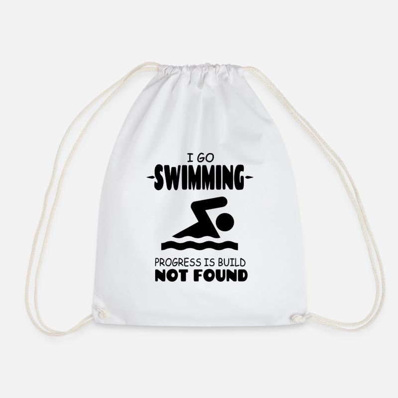 I Go Swimming Progress is Build not found - Turnbeutel - Weiß