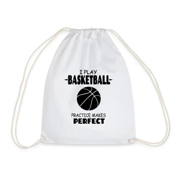 I_Play_Basketball_Practise_Makes_Perfect - Turnbeutel - Weiß - Vorne