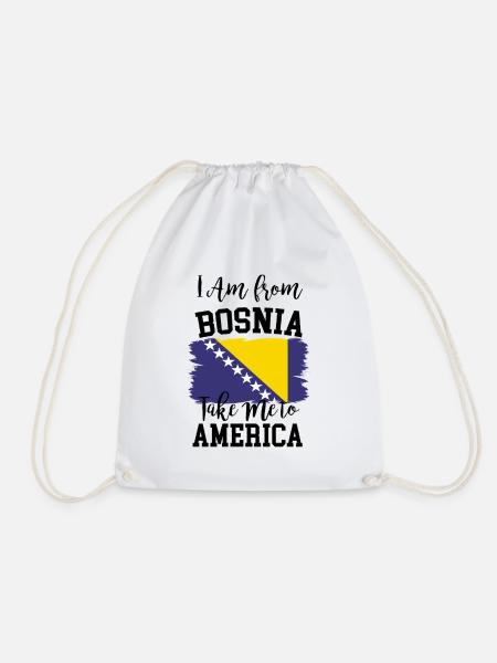 Bosnia take to america - Drawstring Bag - white