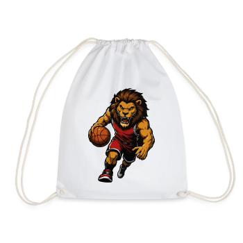 Löwen-Basketball-Maskottchen - Turnbeutel - Weiß - Vorne