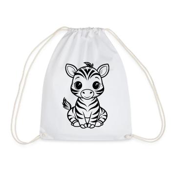 Cute zebra - Drawstring Bag - white - Front