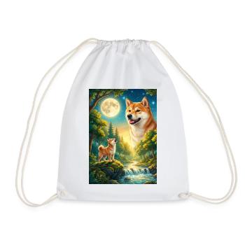 Hurler à la Lune Chien Mème Shiba Inu - Sac de sport léger - blanc - Devant