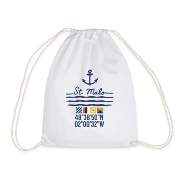 Ancre et Côtes de Saint-Malo - Sac de sport léger - blanc - Devant
