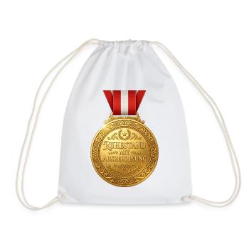 Ruhestand mit Auszeichnung – Goldmedaille Design - Turnbeutel - Weiß - Vorne