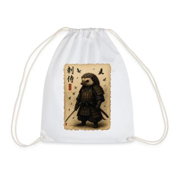 Igel-Samurai auf Pergament - Turnbeutel - Weiß - Vorne