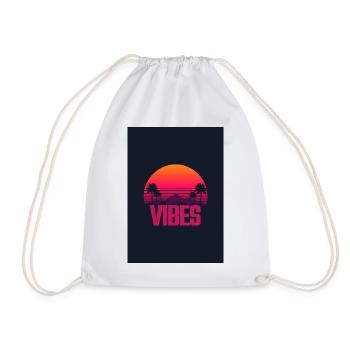 Retro Sonnenuntergang Vibes 80er Style - Turnbeutel - Weiß - Vorne