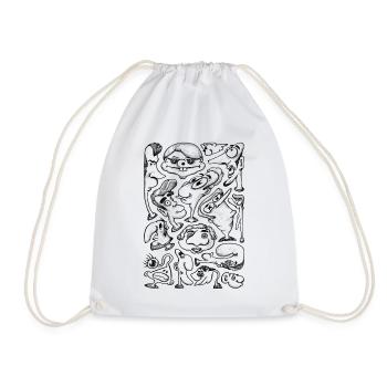 Cartoon Faces - Sac de sport léger - blanc - Devant
