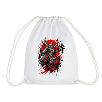 Samurai Krieger – Japanisches T-Shirt Design - Turnbeutel - Weiß - Vorne