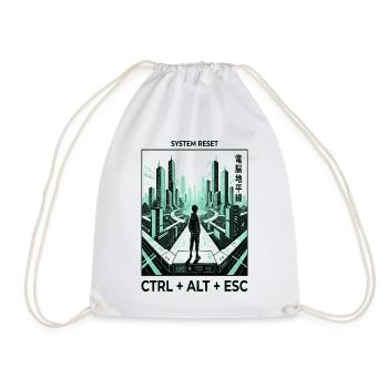 Cyberpunk Skyline Ctrl Alt Esc - Turnbeutel - Weiß - Vorne