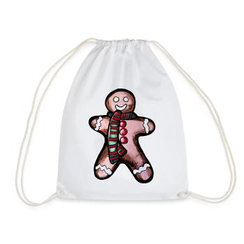 Scarfed Lebkuchen-Held - Turnbeutel - Weiß - Vorne