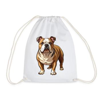 Bulldog-Hund-Stand - Turnbeutel - Weiß - Vorne