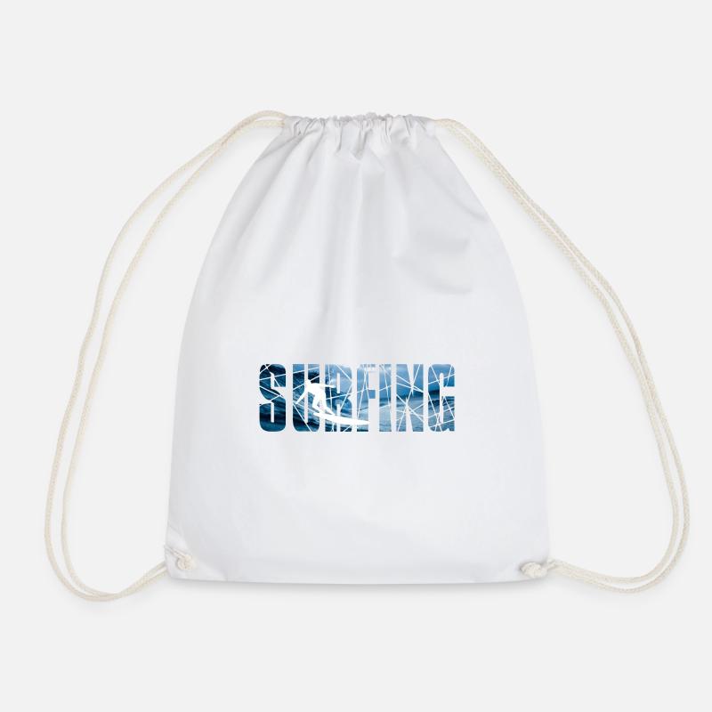 Surfing Surfers Surfing Windsurfing Surfing - Drawstring Bag - white
